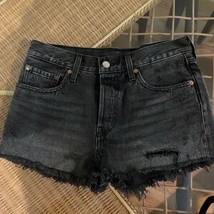 Levi black denim shorts size 27